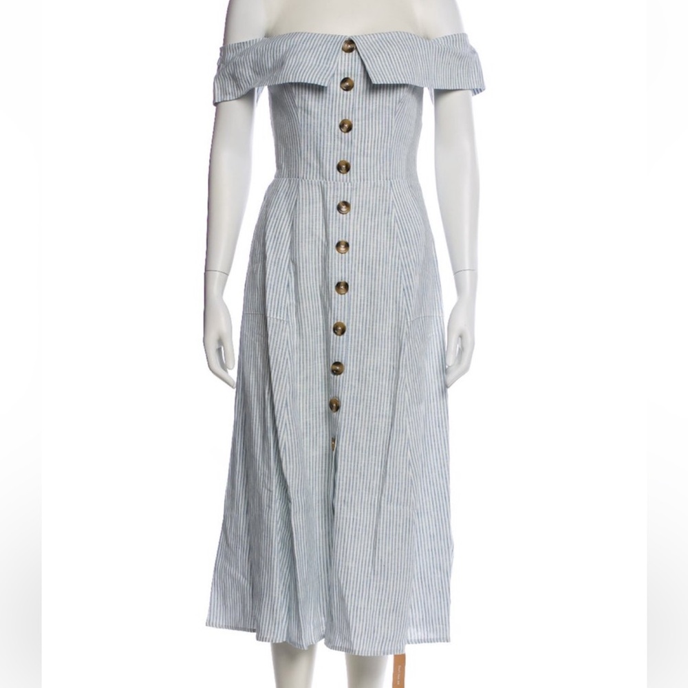 Reformation Striped Button-Down Dress